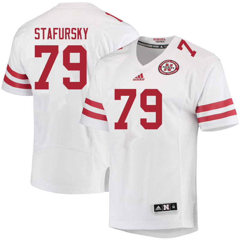 Youth #79 Noah Stafursky Nebraska Cornhuskers College Football Jerseys Sale-White